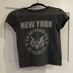 Brandy Melville NY Broadway Tee Soft Black
